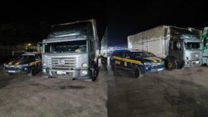 PRF apreende 20 toneladas de produtos de descaminho em 2 caminhões em Três Lagoas/MS e Selvíria/MS