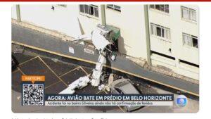 VÍDEO: Avião de pequeno porte bate em prédio nesta segunda-feira em Belo Horizonte