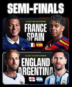 Veja as 4 Campeãs do Mundo que disputam a semifinal da Copa do Mundo 2026