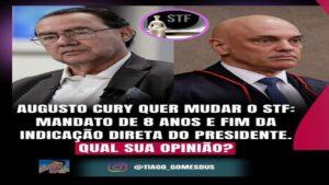 O candidato à Presidência da República Augusto Cury (Avante) defendeu uma mudança profunda na estrutura do Supremo Tribunal Federal (STF).