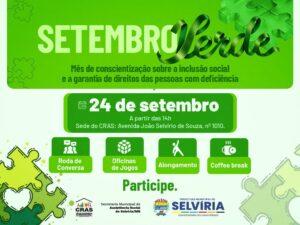 Setembro Verde: CRAS de Selvíria realiza programação especial nesta quinta