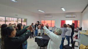 Grupo Hiperdia promove atividade voltada à alimentação saudável e prática de exercícios físicos.