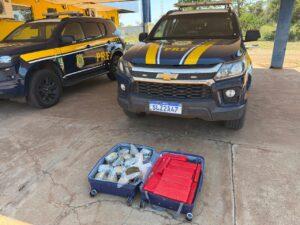 PRF apreende mais de 33 kg de drogas transportadas em veículo de aplicativo em Água Clara (MS)