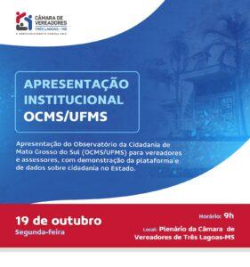 Câmara Municipal de Três Lagoas recebe Observatório da Cidadania de Mato Grosso do Sul para debater políticas públicas baseadas em evidências