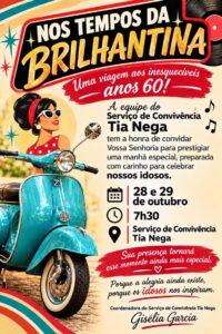 Serviço de Convivência Tia Nega realiza evento ‘Nos Tempos da Brilhantina’ para idosos nesta quarta (28) e quinta-feira (29)