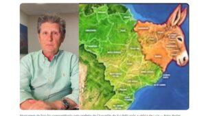Prefeito de Chapadão do Sul compartilha imagem com mapa do Nordeste em formato de burro. VEJA O VÍDEO