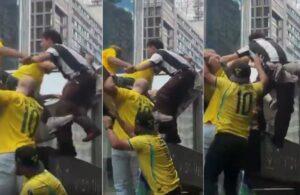 Petista queria atirar sinalizadores contra multidão e foi impedido por manifestantes